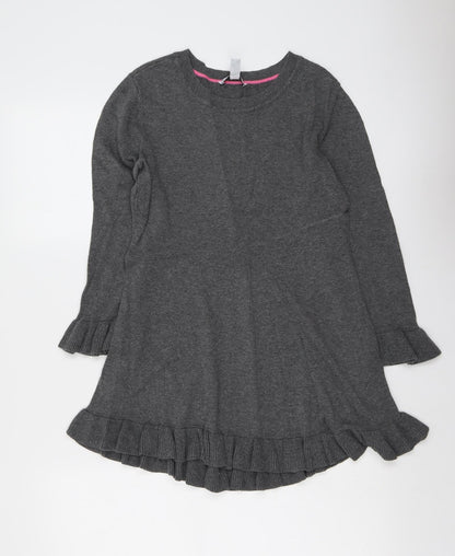 Isaac Mizrah Womens Grey Round Neck Cotton Pullover Jumper Size XS
