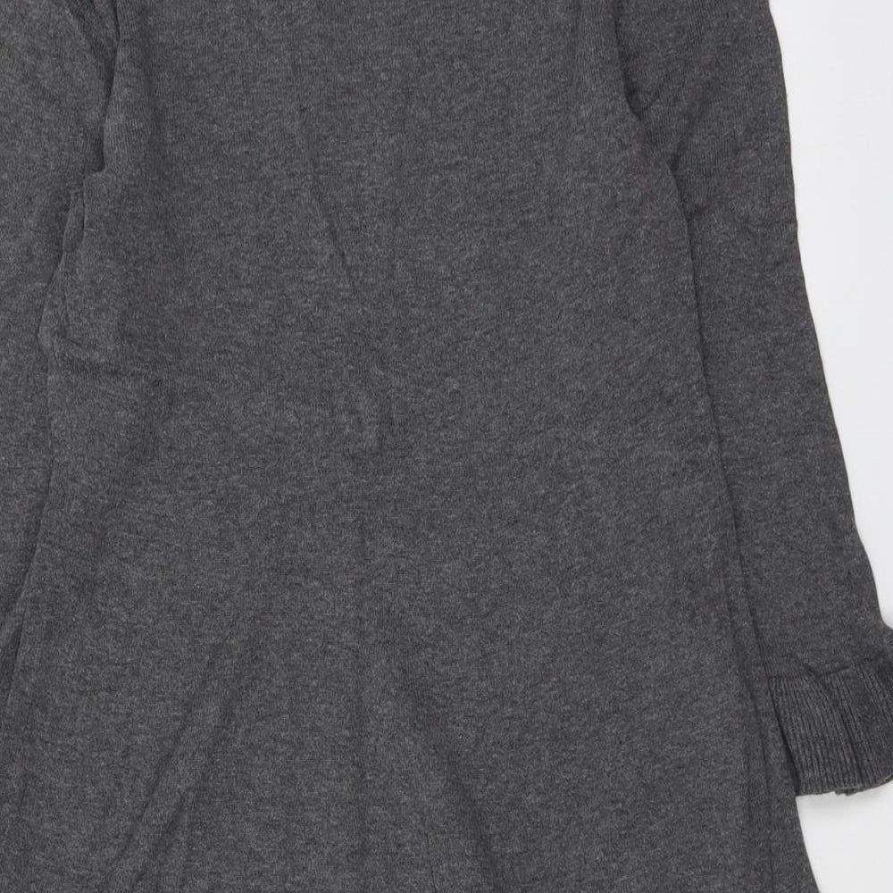 Isaac Mizrah Womens Grey Round Neck Cotton Pullover Jumper Size XS