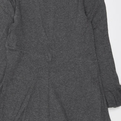 Isaac Mizrah Womens Grey Round Neck Cotton Pullover Jumper Size XS