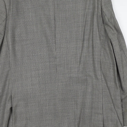 Atelier Torino Mens Grey Geometric Wool Jacket Suit Jacket Size L Regular