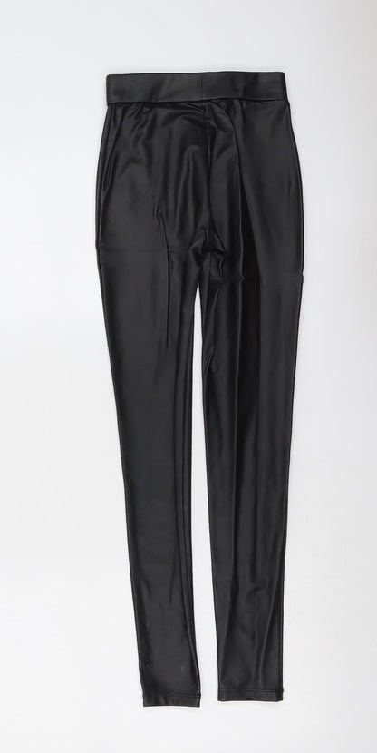 Pull&Bear Womens Black Polyester Chino Leggings Size XS L26 in
