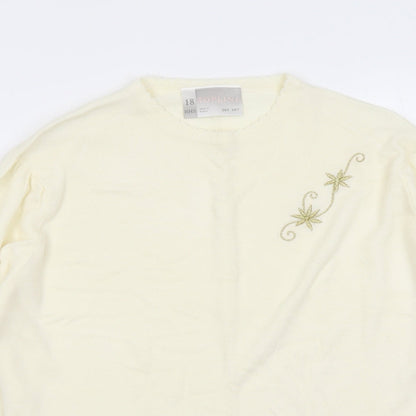 BHS Womens Ivory Round Neck Acrylic Pullover Jumper Size 18