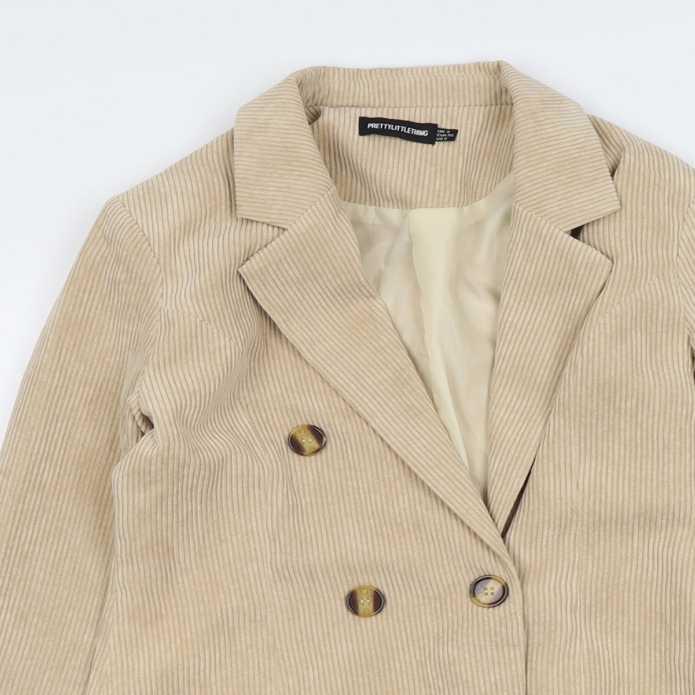 Womens UK Size 4 PRETTYLITTLETHING Beige Jacket