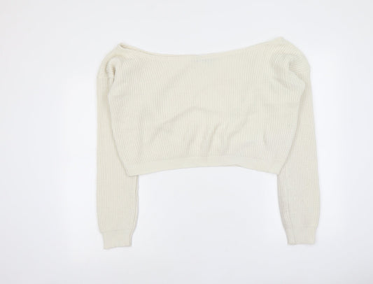 Womens UK Size 10 PRETTYLITTLETHING Ivory Pullover Jumper