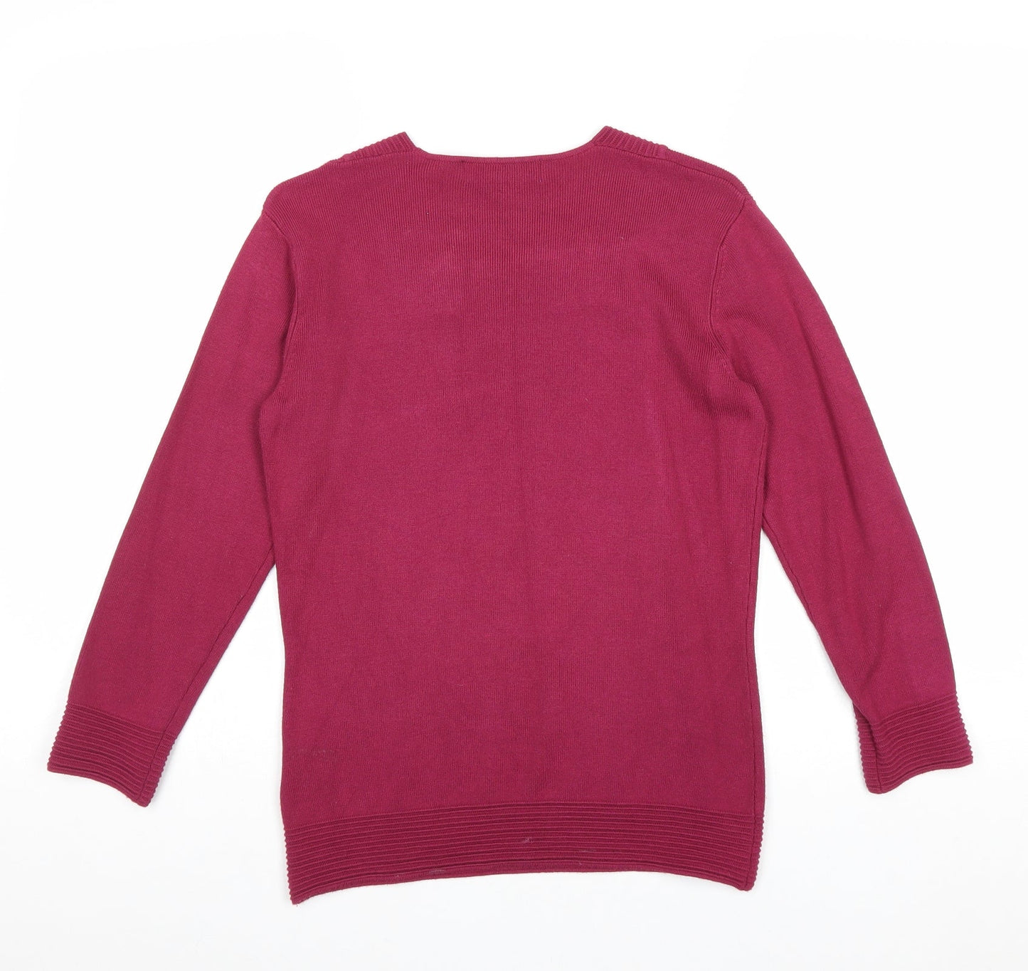 Autonomy Womens Pink Square Neck Viscose Pullover Jumper Size 10