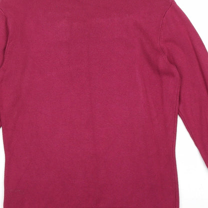 Autonomy Womens Pink Square Neck Viscose Pullover Jumper Size 10