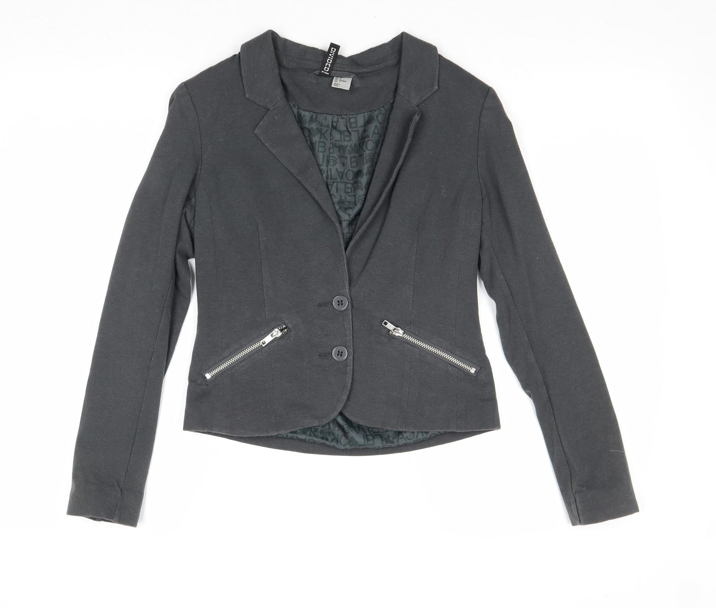 Divided by H&M Womens Grey Jacket Blazer Size 8 Button
