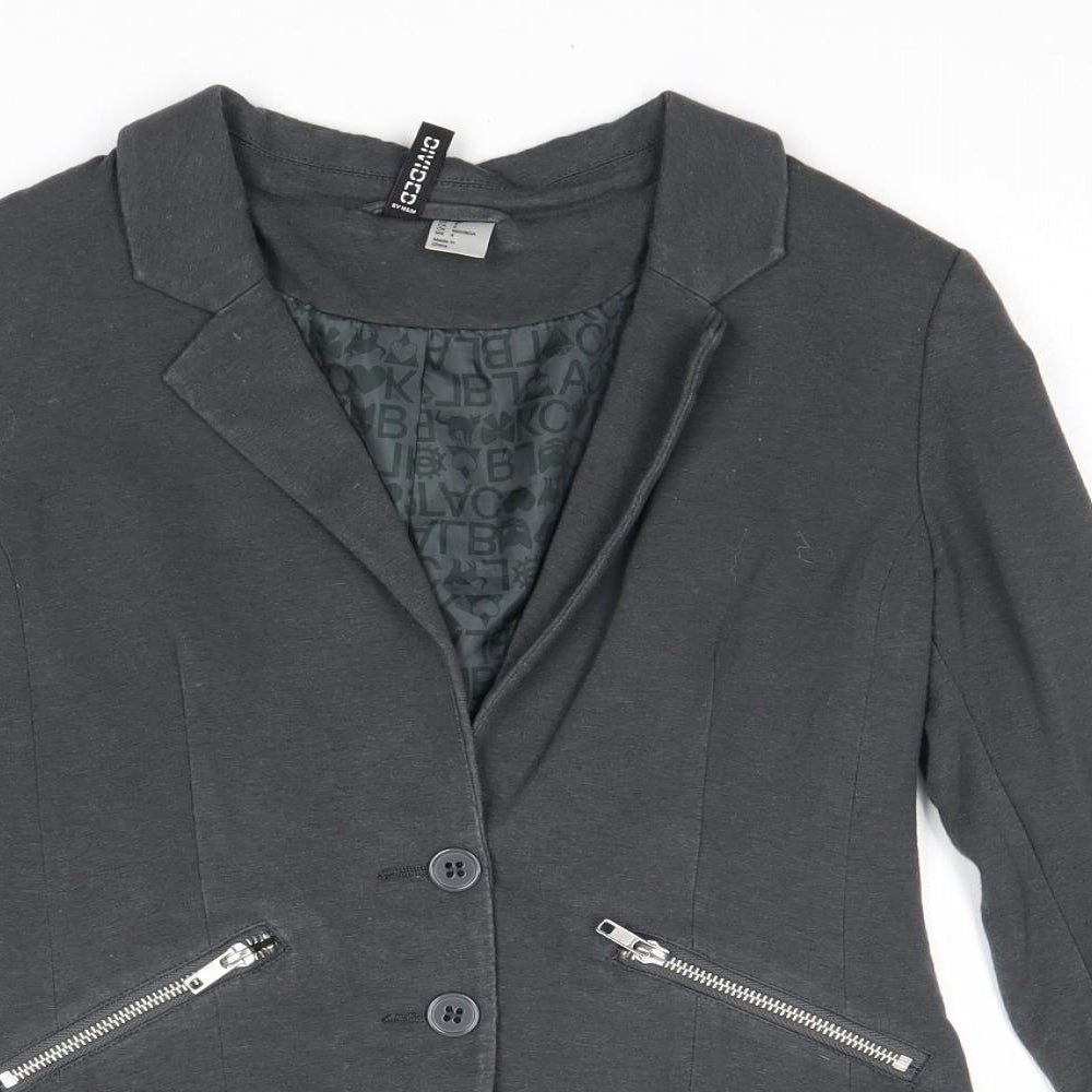 Divided by H&M Womens Grey Jacket Blazer Size 8 Button