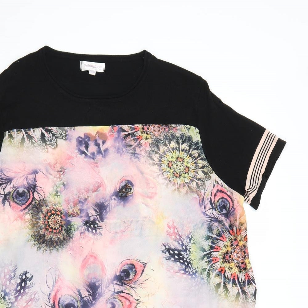 Womens UK Size L Paramour Black Basic T-Shirt