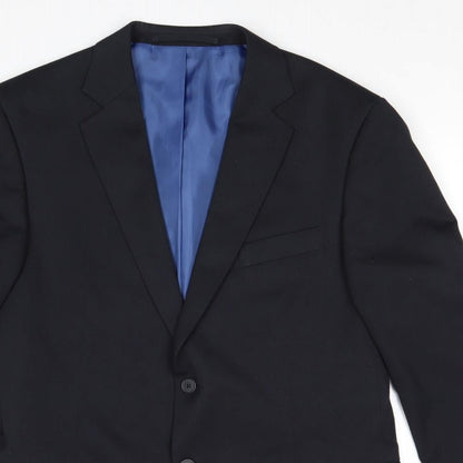 Marks and Spencer Mens Blue Polyester Jacket Suit Jacket Size 42 Regular