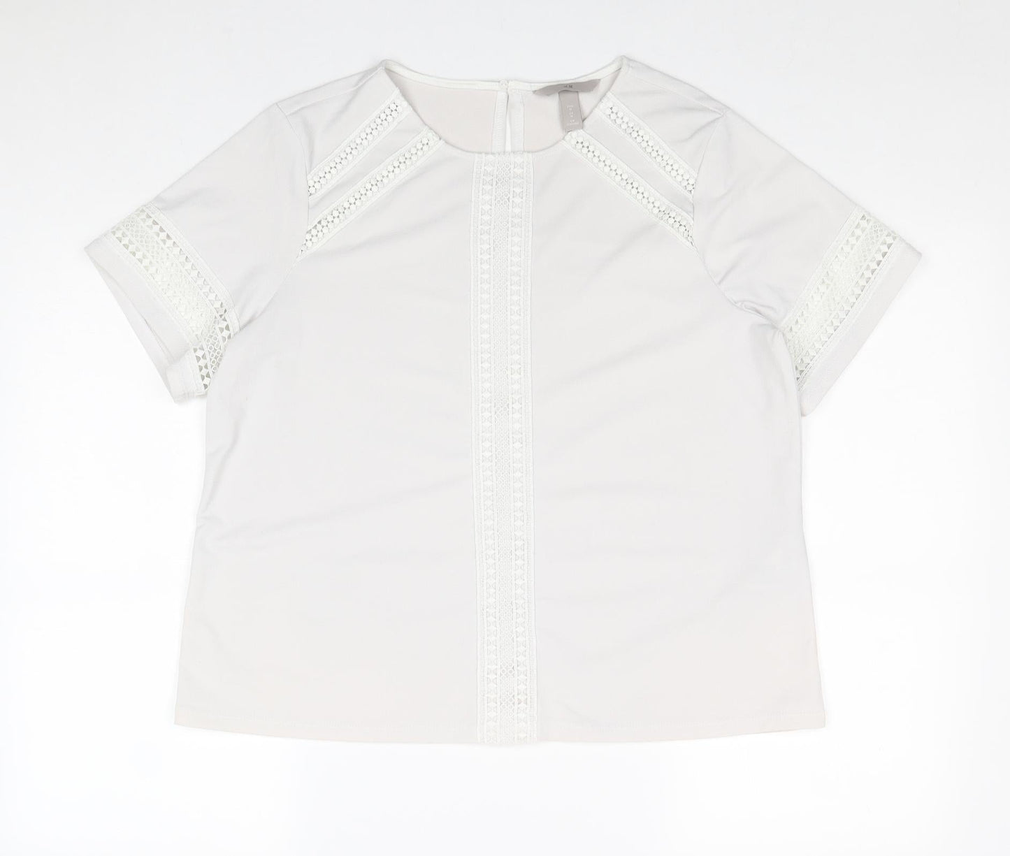 Womens UK Size M H&M White Basic Blouse