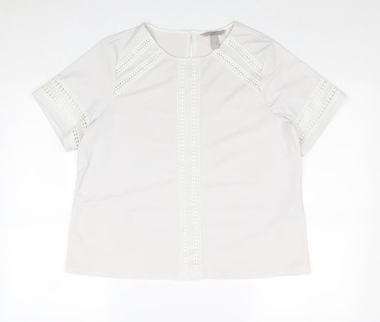 Womens UK Size M H&M White Basic Blouse