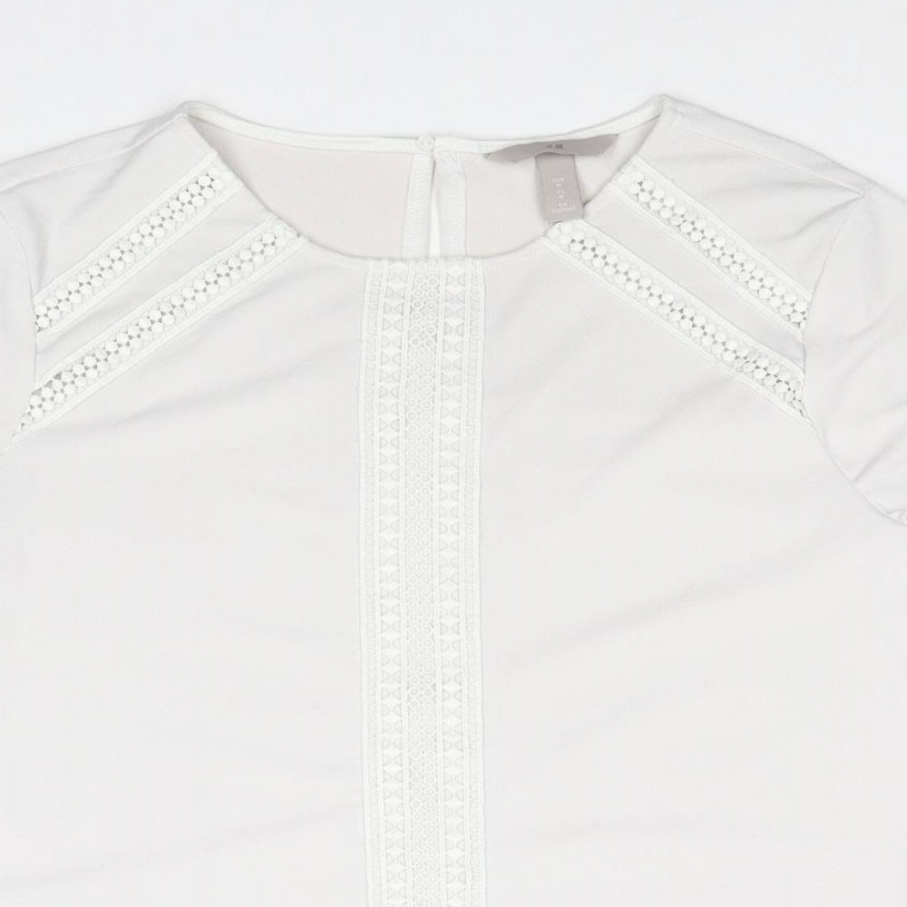 Womens UK Size M H&M White Basic Blouse
