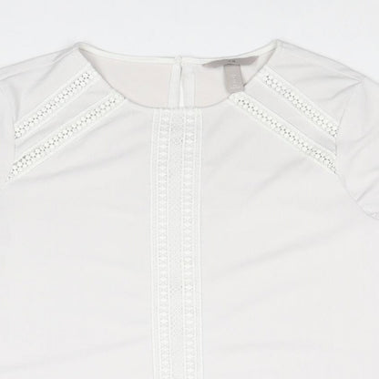 Womens UK Size M H&M White Basic Blouse