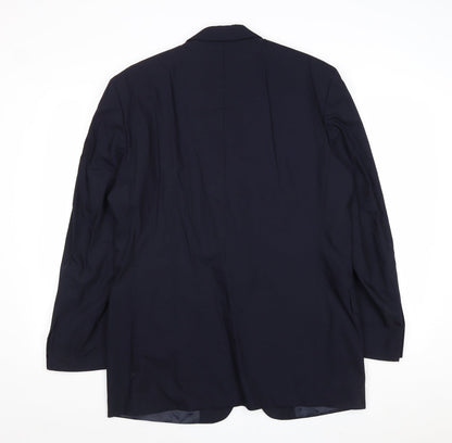 Mens UK Size 40 Woolmark Regular Blue Suit Jacket