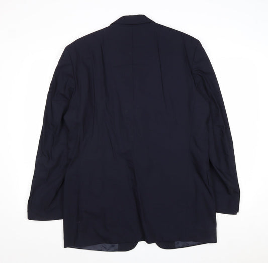 Mens UK Size 40 Woolmark Regular Blue Suit Jacket