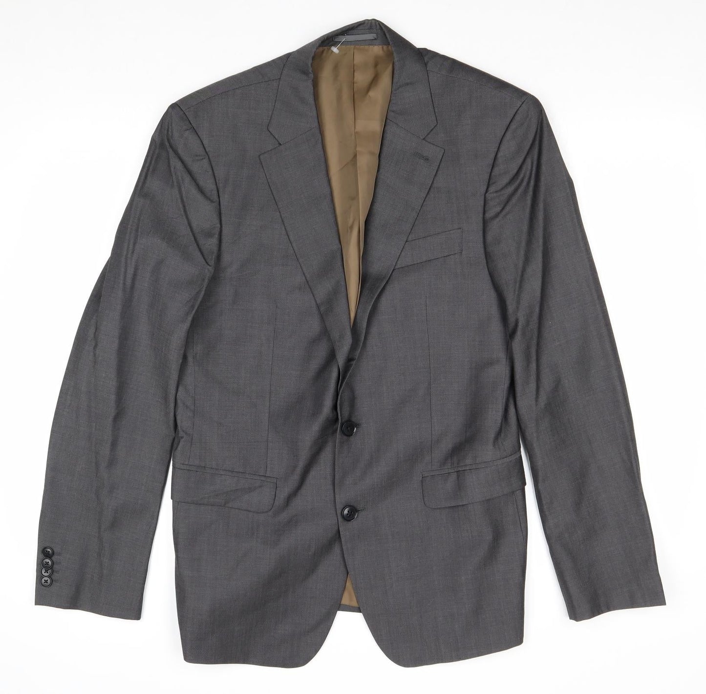 Mens UK Size 40 Woolmark Regular Grey Suit Jacket
