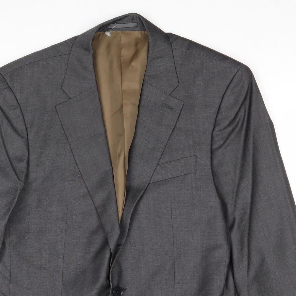 Mens UK Size 40 Woolmark Regular Grey Suit Jacket