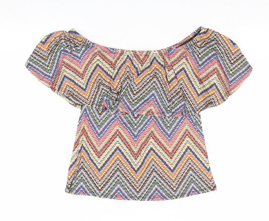 Womens UK Size 4 Atmosphere Multicoloured Basic Blouse