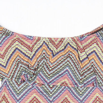 Womens UK Size 4 Atmosphere Multicoloured Basic Blouse