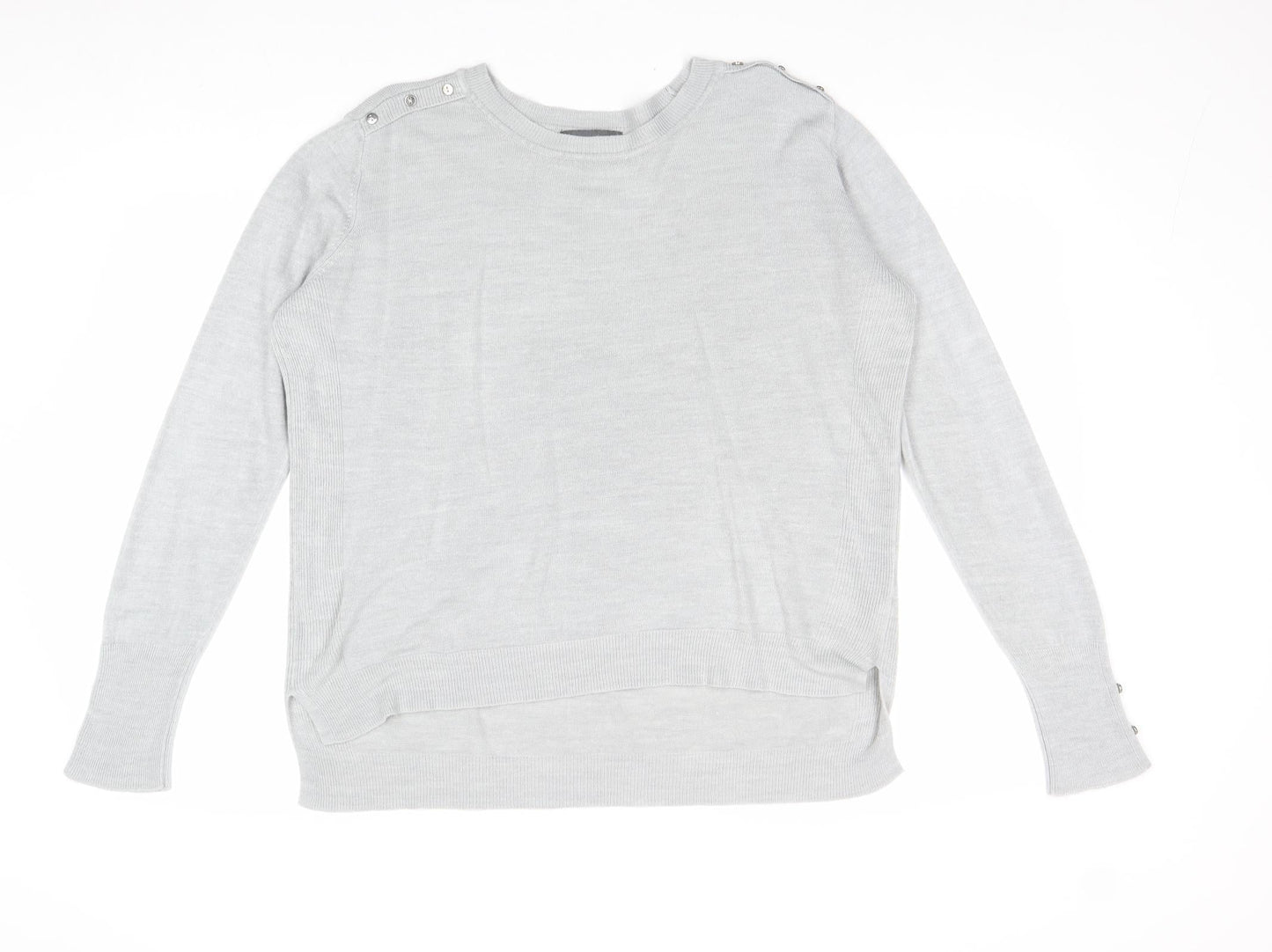Primark Womens Grey Round Neck Acrylic Pullover Jumper Size L