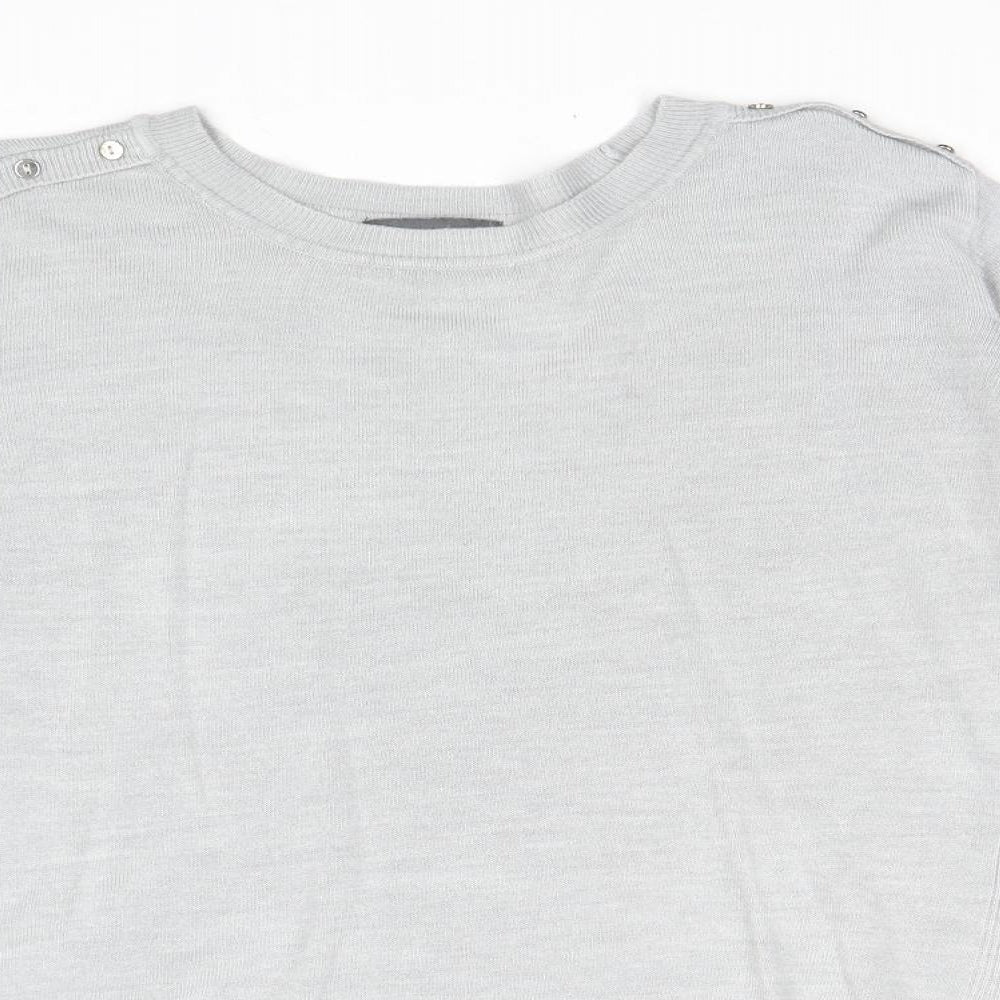Primark Womens Grey Round Neck Acrylic Pullover Jumper Size L