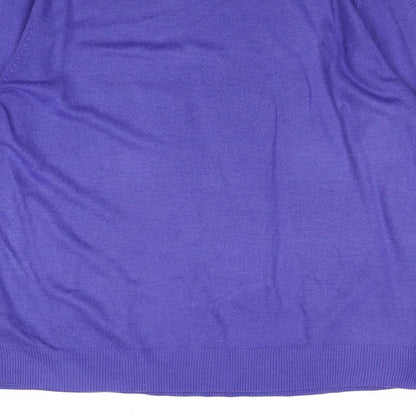 UrbanSpirit Mens Purple V-Neck Acrylic Pullover Jumper Size M Long Sleeve