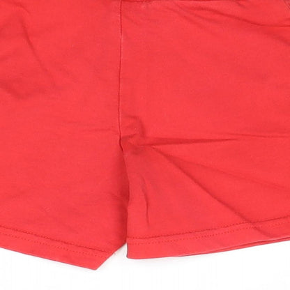 George Boys Red 100% Cotton Cropped Trousers Size 18-24 Months Drawstring