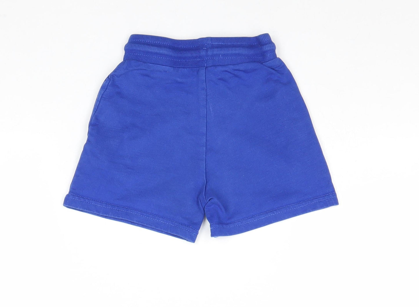 George Boys Blue 100% Cotton Cropped Trousers Size 18-24 Months Drawstring