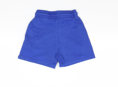 George Boys Blue 100% Cotton Cropped Trousers Size 18-24 Months Drawstring