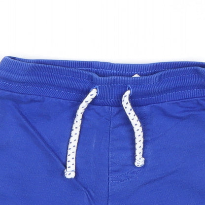 George Boys Blue 100% Cotton Cropped Trousers Size 18-24 Months Drawstring