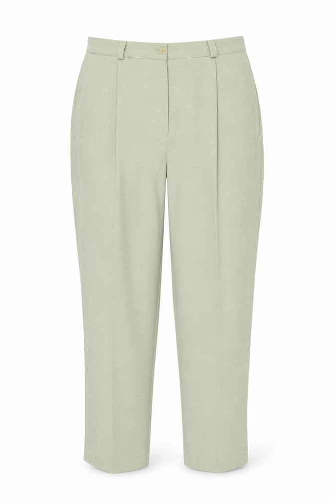 Bonmarché Womens Green Polyester Chino Trousers Size 18 Regular Zip