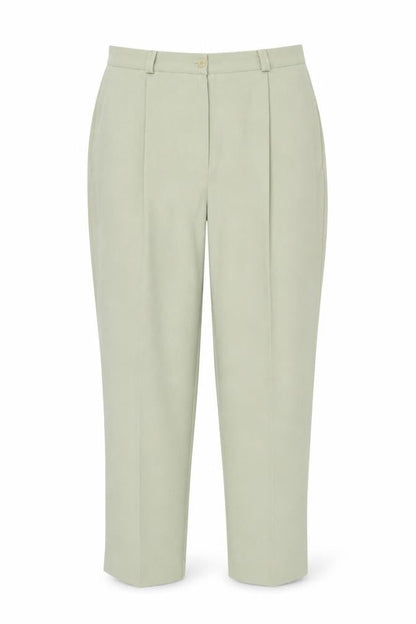 Bonmarché Womens Green Polyester Chino Trousers Size 18 Regular Zip