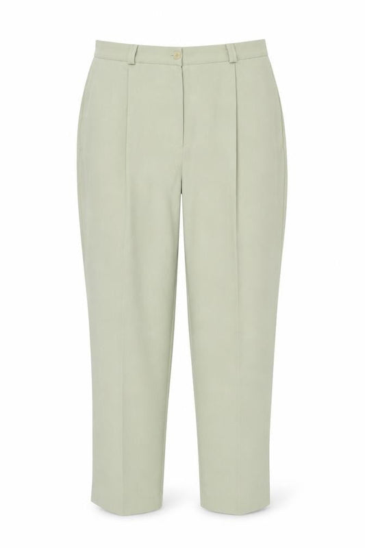 Bonmarché Womens Green Polyester Chino Trousers Size 18 Regular Zip