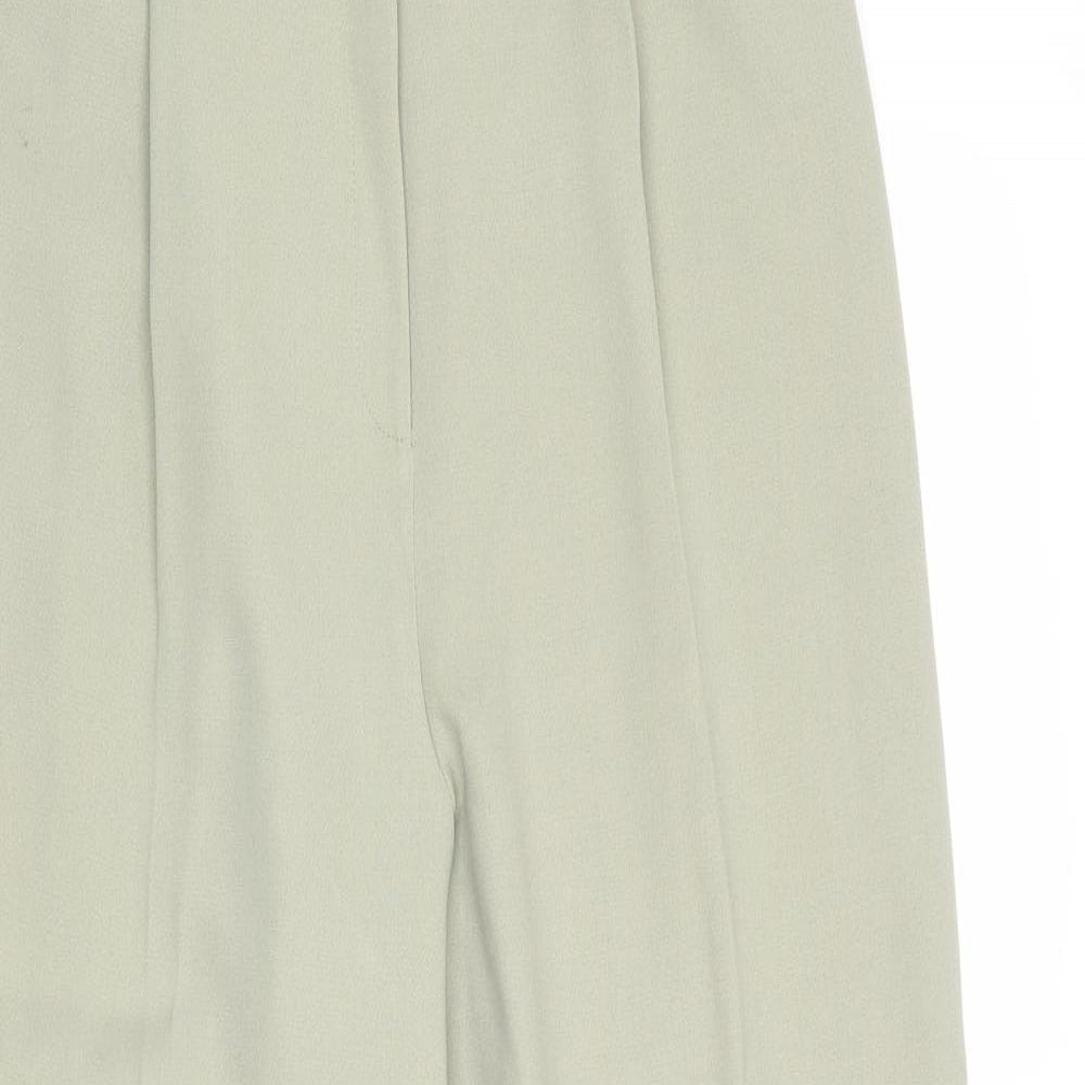 Bonmarche Womens Green Polyester Chino Trousers Size 18 Regular Zip