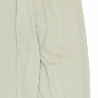 Bonmarche Womens Green Polyester Chino Trousers Size 18 Regular Zip