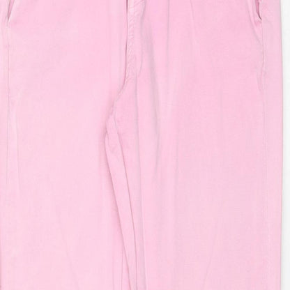 Ivy Womens Pink Cotton Trousers Size 28 in Regular Zip
