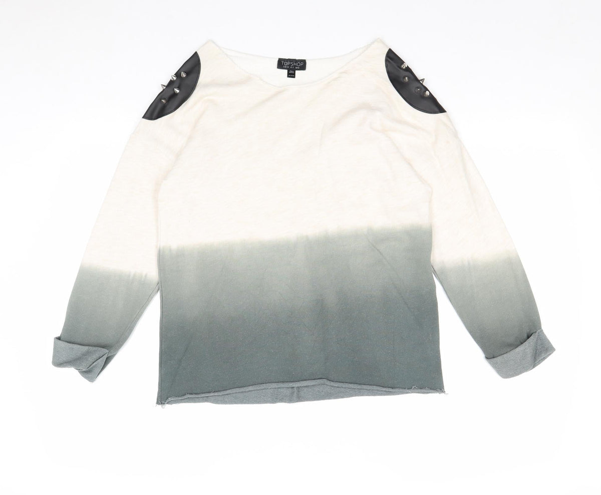 Topshop Womens Multicoloured Cotton Pullover Sweatshirt Size 6 Pullover