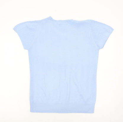 Andre De Brett Womens Blue Round Neck Acrylic Pullover Jumper Size 14 Pullover
