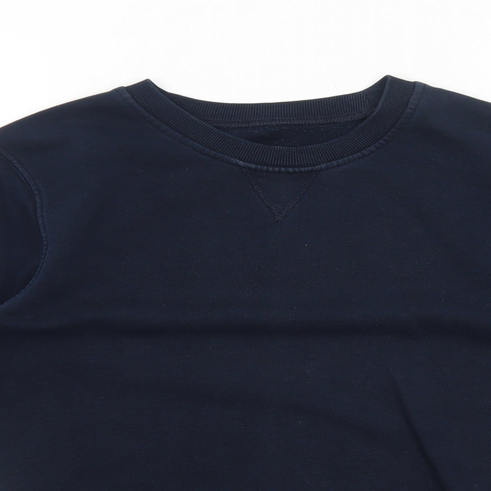 Marks and Spencer Boys Blue Cotton Pullover Sweatshirt Size 9-10 Years Pullover
