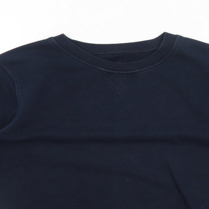 Marks and Spencer Boys Blue Cotton Pullover Sweatshirt Size 9-10 Years Pullover