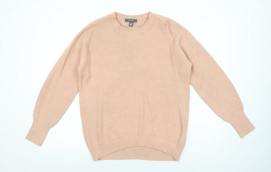 Primark Womens Pink Round Neck Acrylic Pullover Jumper Size S