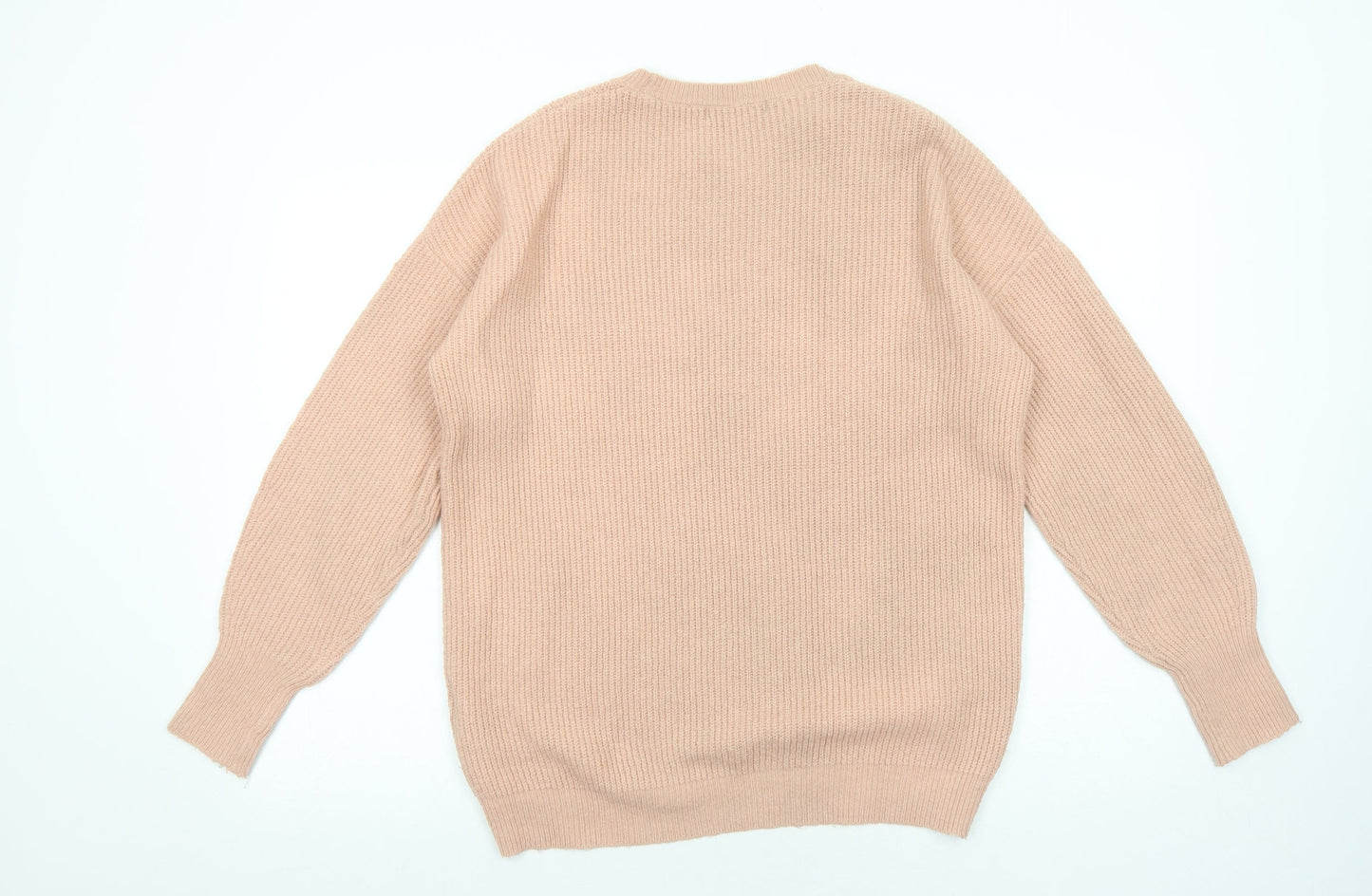 Primark Womens Pink Round Neck Acrylic Pullover Jumper Size S