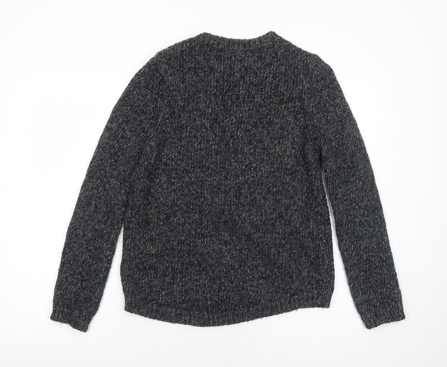 TU Womens Grey Round Neck Polyester Pullover Jumper Size 10