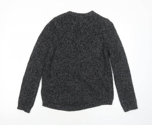 TU Womens Grey Round Neck Polyester Pullover Jumper Size 10