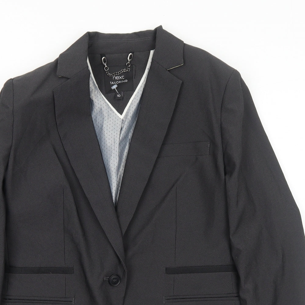 NEXT Womens Grey Polyester Jacket Suit Jacket Size 10