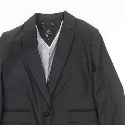 NEXT Womens Grey Polyester Jacket Suit Jacket Size 10
