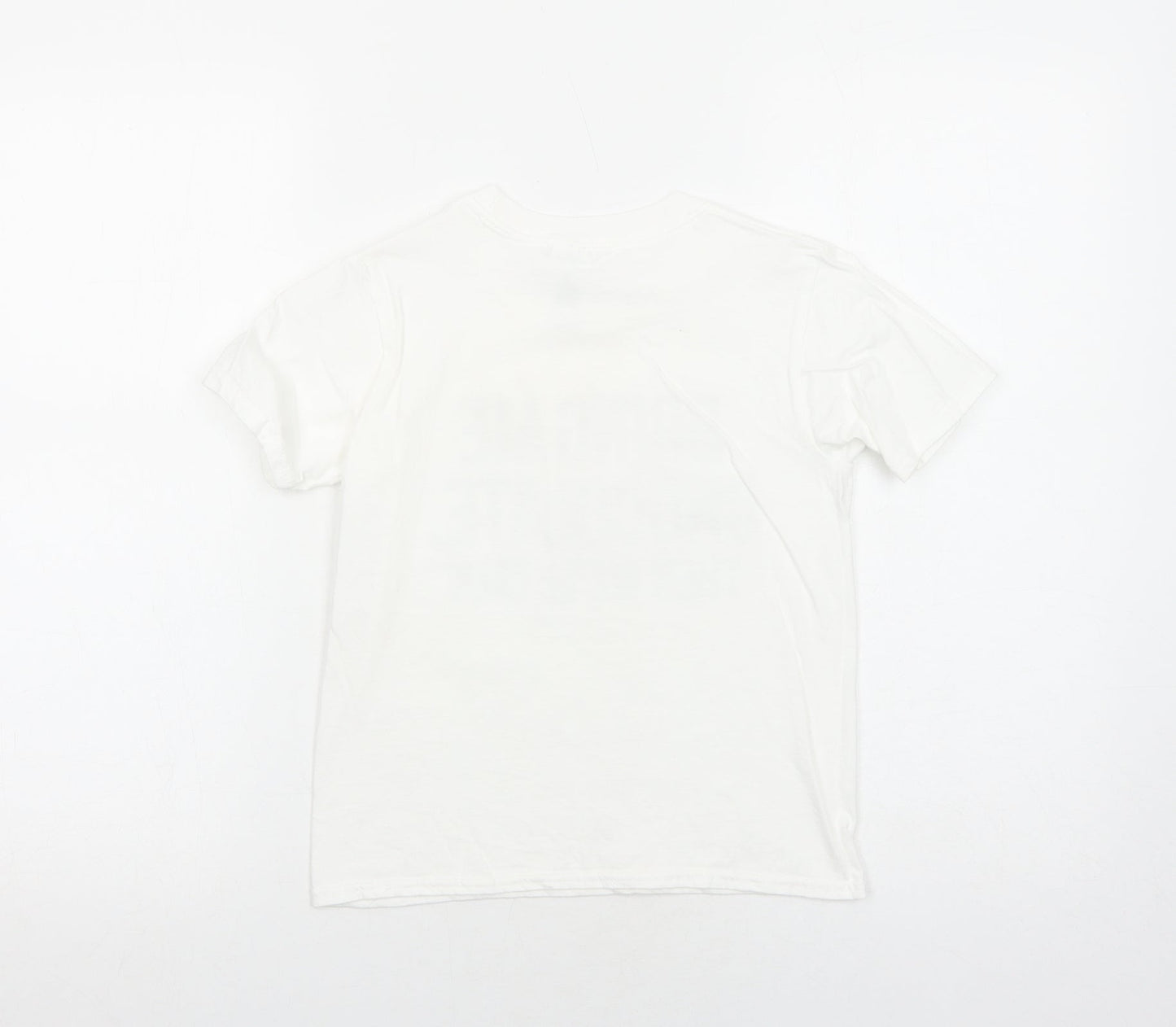 Gildan Boys White Cotton Pullover T-Shirt Size 7-8 Years Round Neck Pullover - Bring Me Chocolate