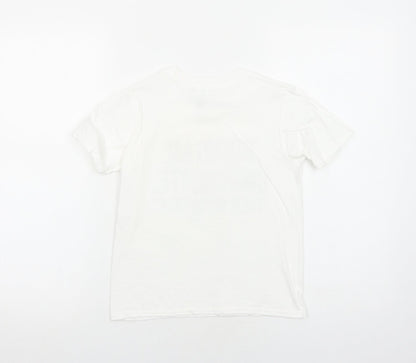 Gildan Boys White Cotton Pullover T-Shirt Size 7-8 Years Round Neck Pullover - Bring Me Chocolate