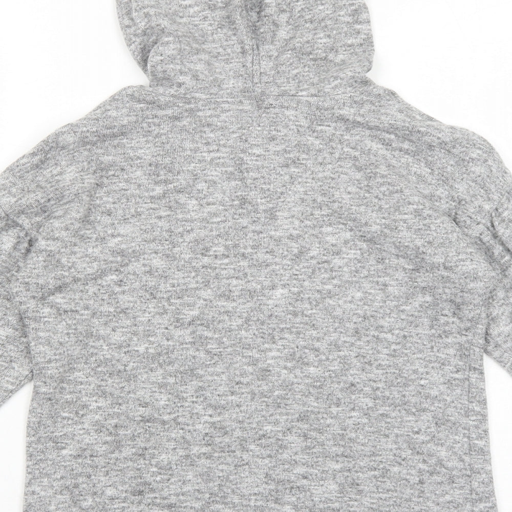 River Island Girls Grey Geometric Viscose Pullover Hoodie Size 9-10 Years Pullover